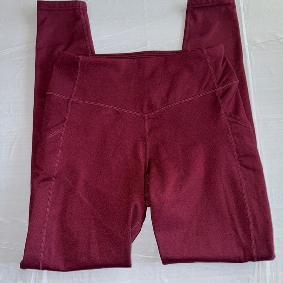 Baleaf Maroon Active Leggings - Picture 1 of 5